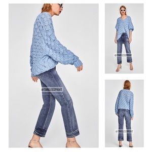Zara Wide/Straight Leg Mid-Rise Jeans